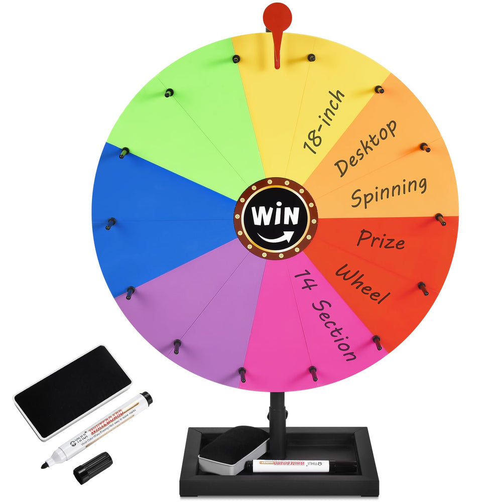 AugFir prize wheel 18-inch on desk for smooth, engaging spins
