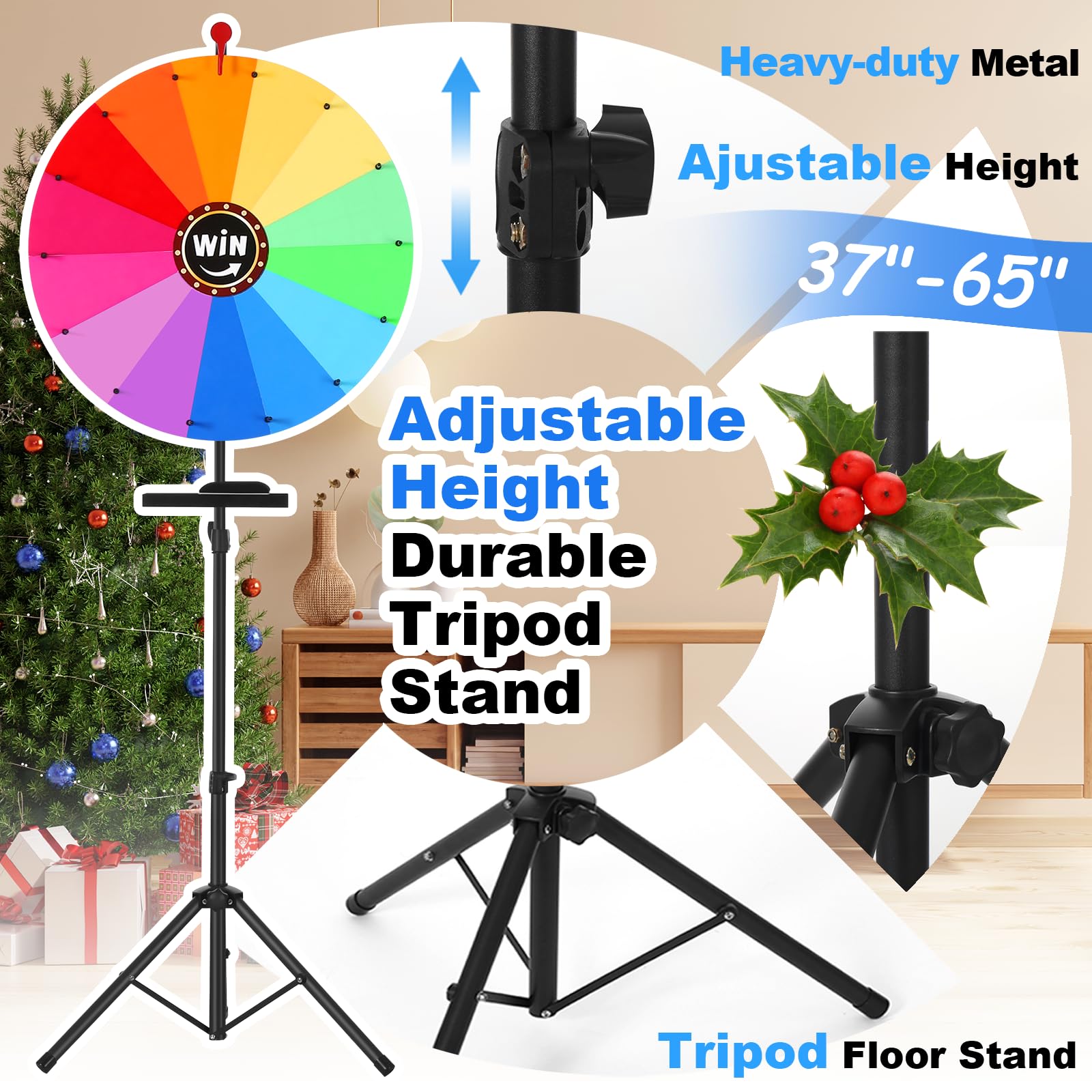 AugFir wheel spin sound feature with replaceable pointer enhances ceremony.