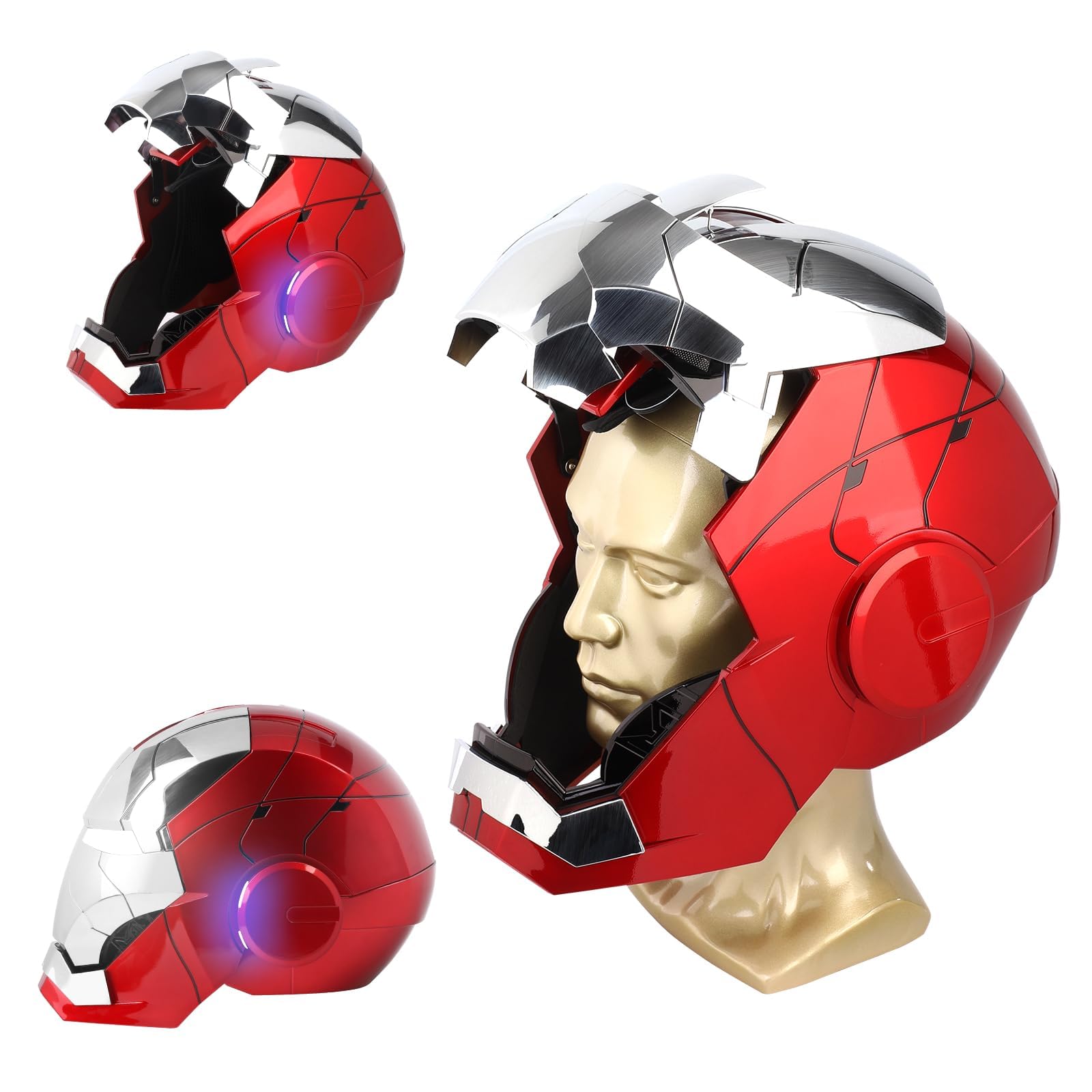 AUGMAXI Iron-Man MK5 helmet front view for immersive cosplay