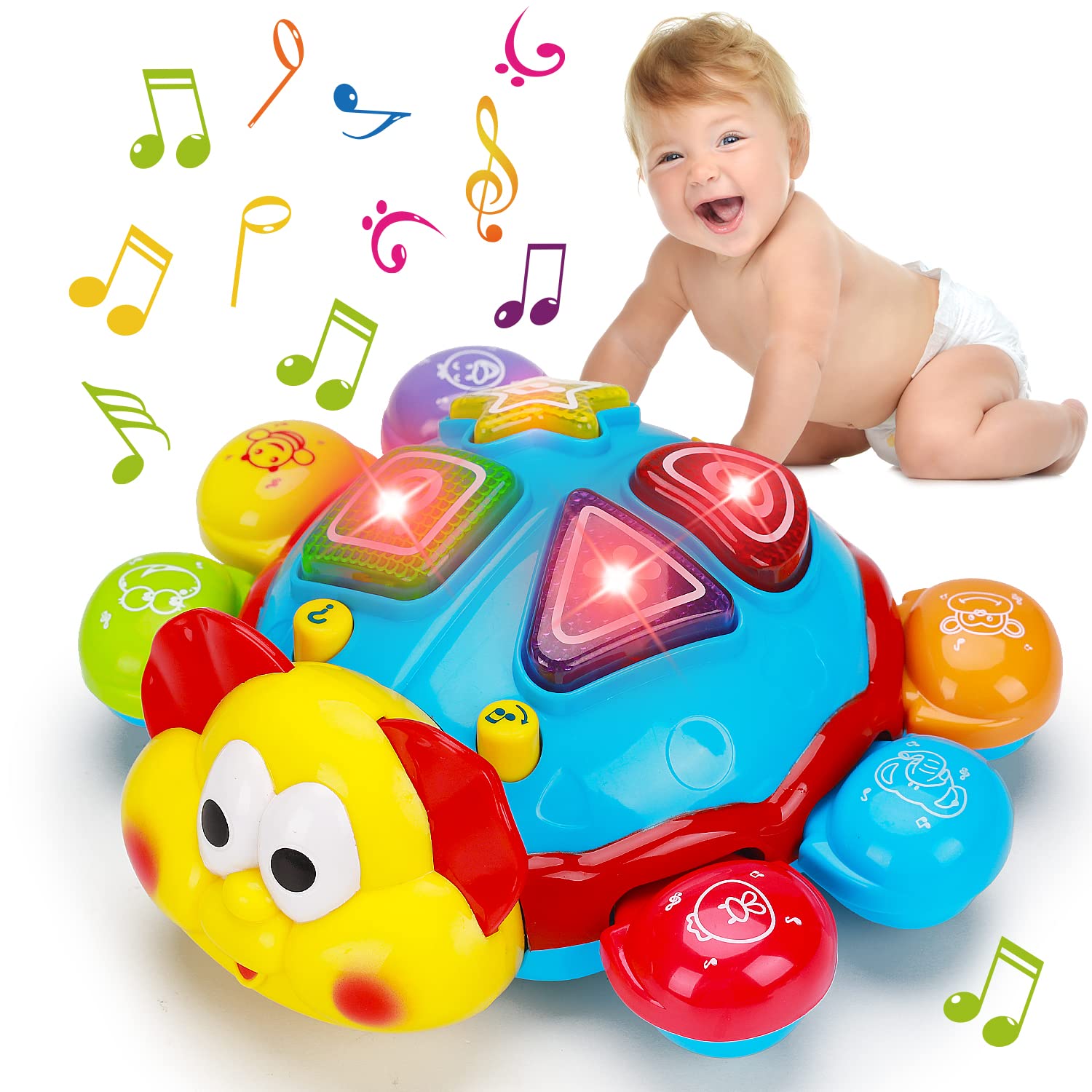 AugToy crawling toy with obstacle avoidance for safe, independent exploration.