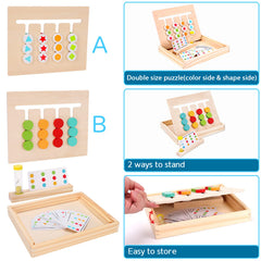 AugToy double-sided wooden board shows color-side for color matching practice.