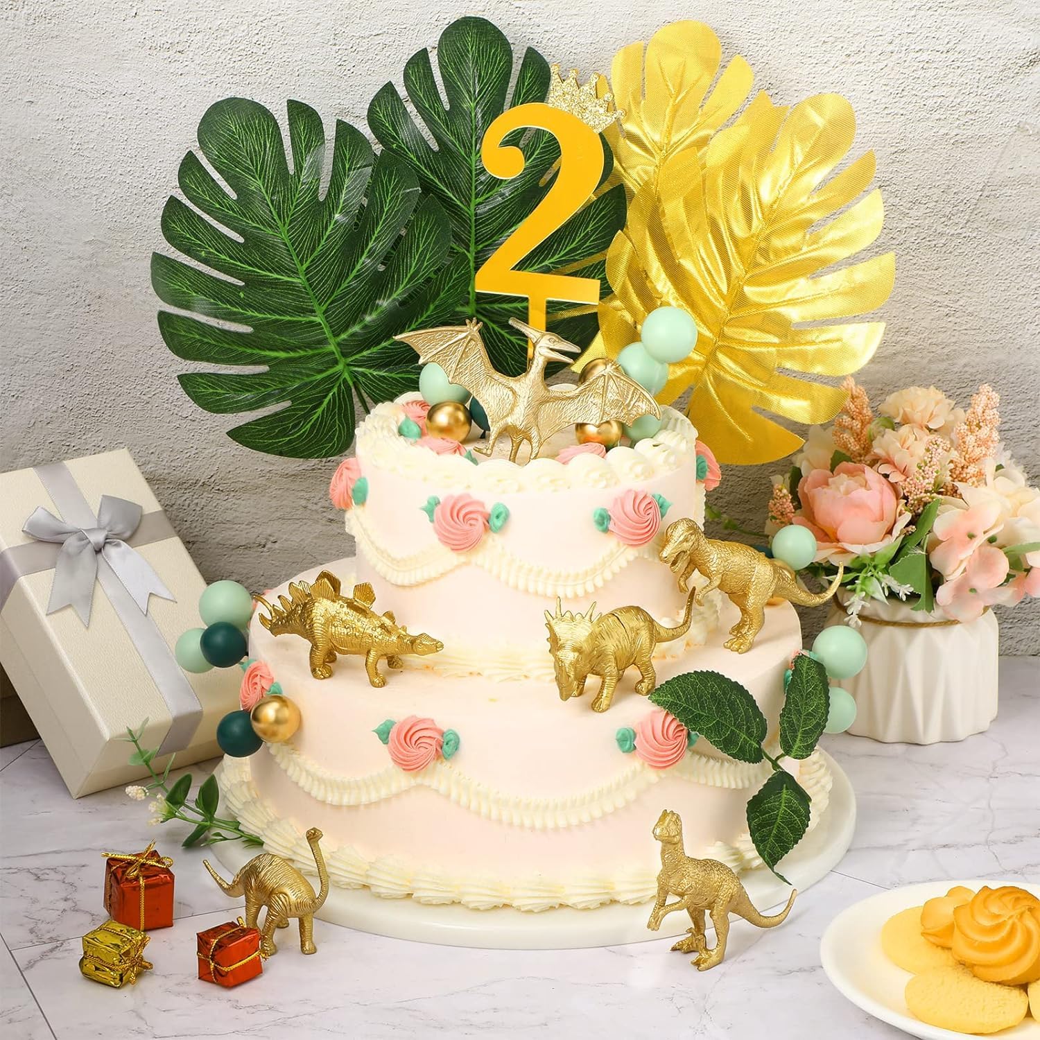 AugToy Gold Dino Figure Pterodactyl, fun cupcake toppers for birthdays.