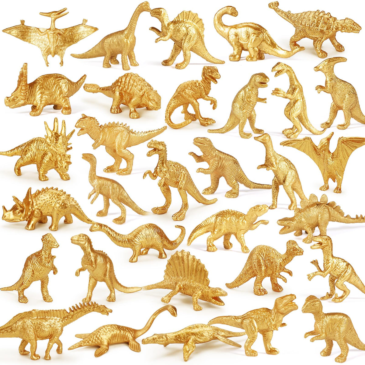 AugToy Gold Dino Figure T-Rex, perfect for party favors and cupcake toppers.