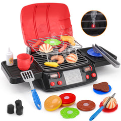 AugToy kids play-food grill with pretend smoke and lights for imaginative outdoor cooking.