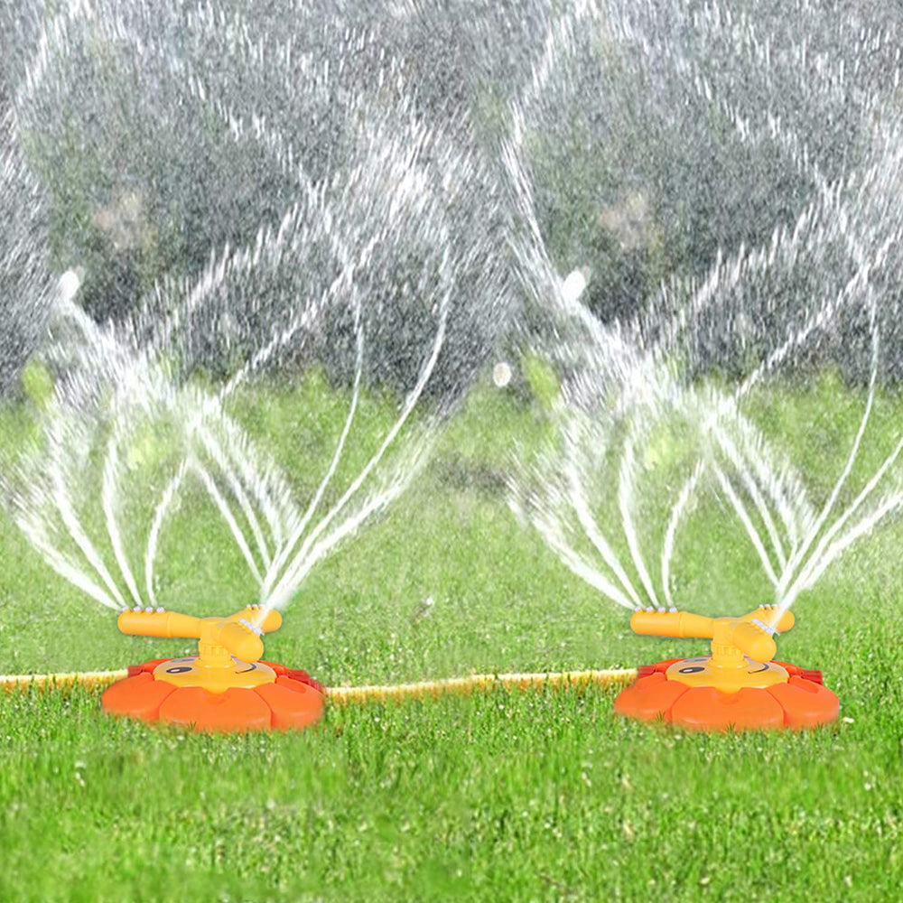 AugToy kids sprinkler attached to hose for easy outdoor fun