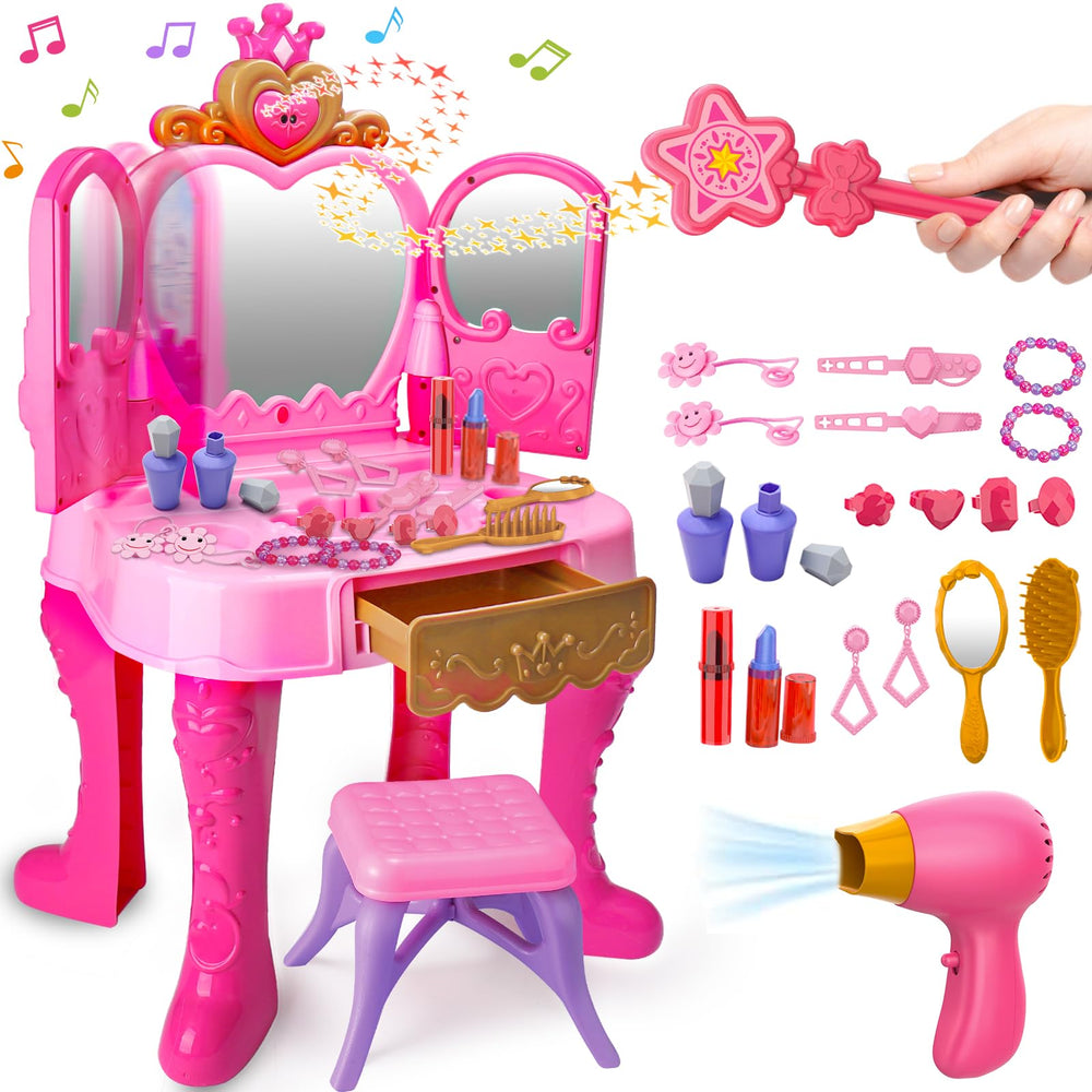 AugToy toddler vanity magic mirror with lights for imaginative pretend play.