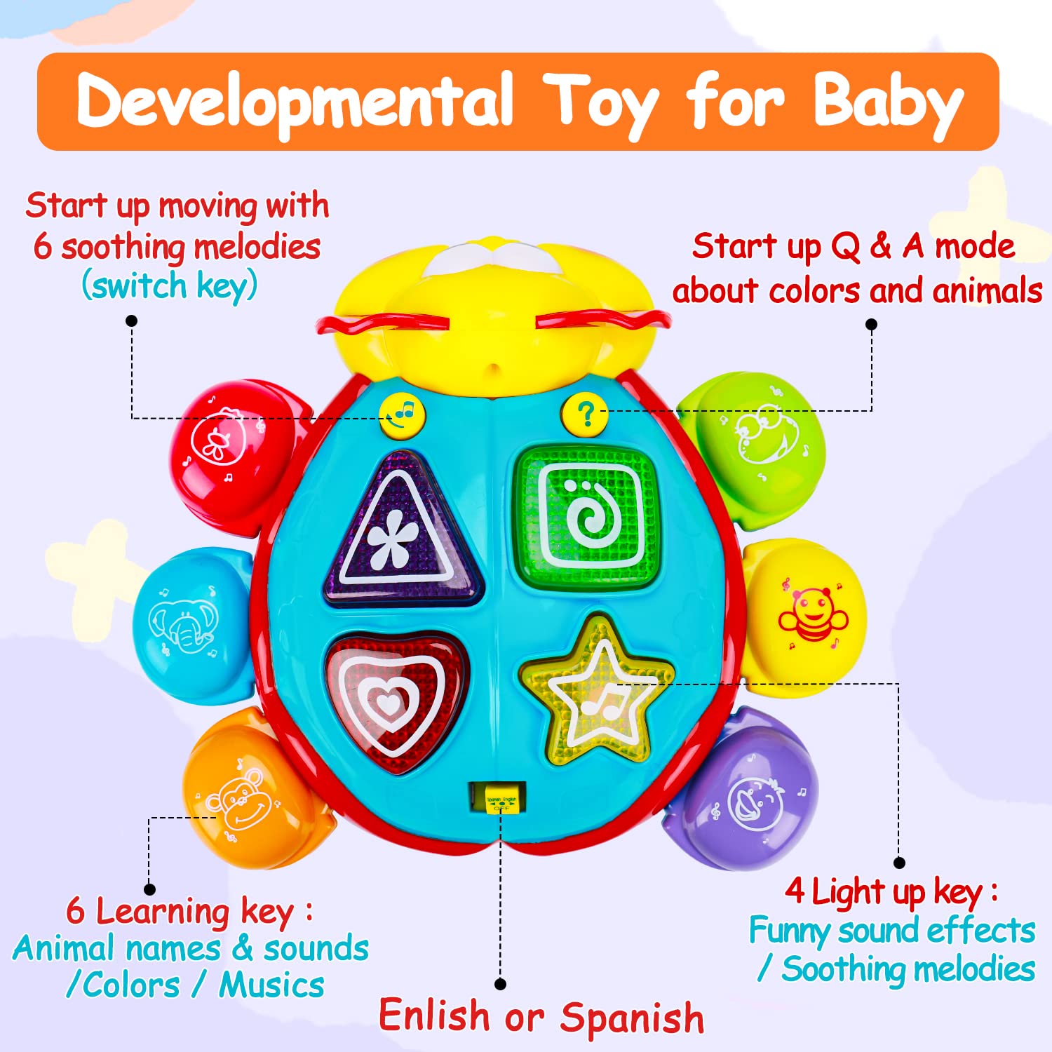 AugToy tummy time toy encourages crawling and early movement through play.