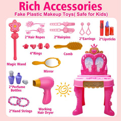 AugToy vanity table chair pink supports creative dress-up moments.
