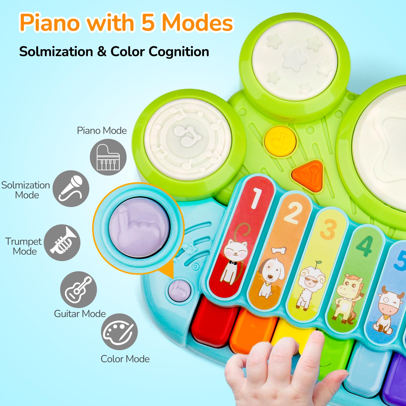 AugToy volume control helps keep playtime quiet.