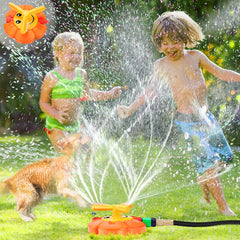 AugToy water sprinkler with 360° rotating nozzles for wide backyard play