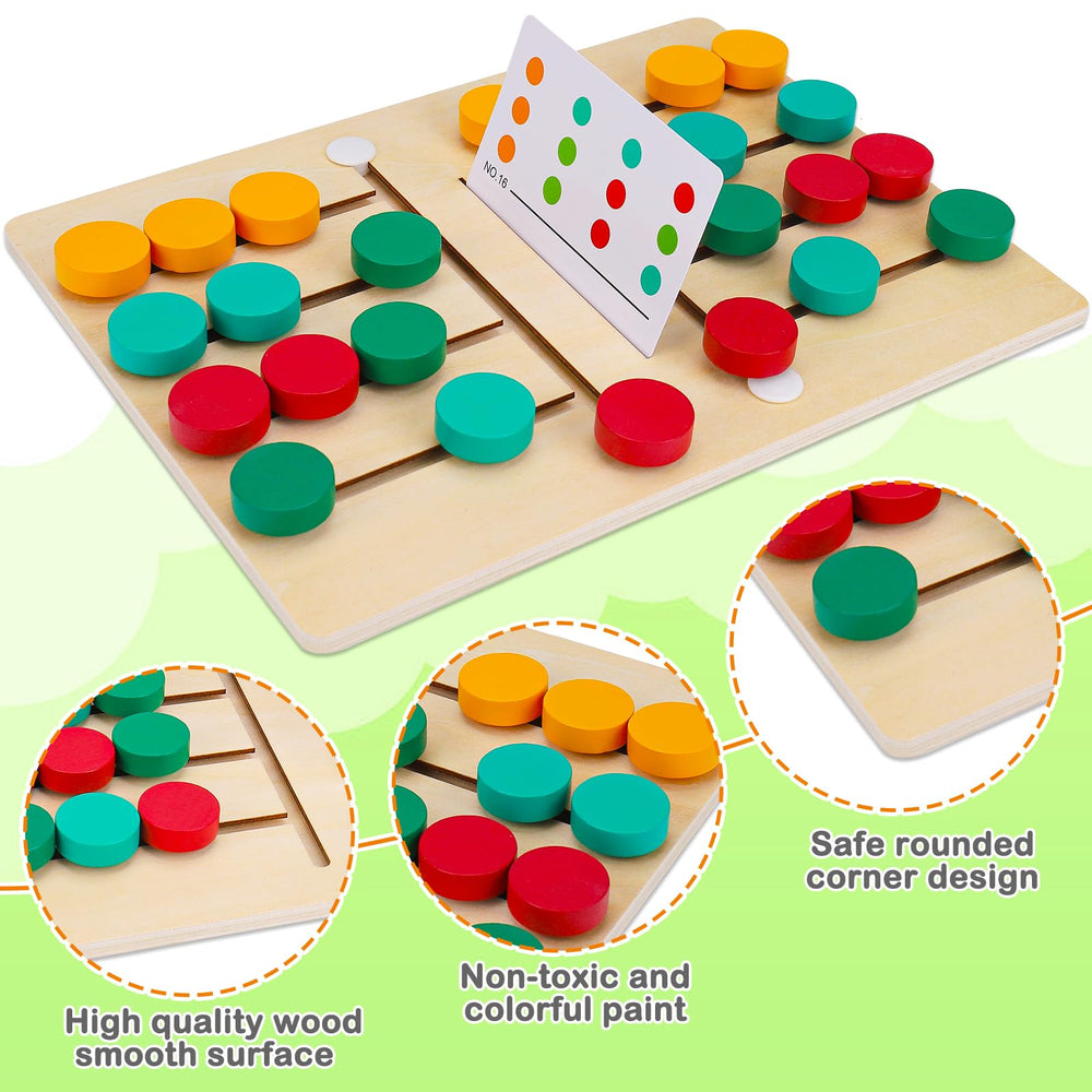 AugToy wooden puzzle supports logic and hand-eye coordination during color matching
