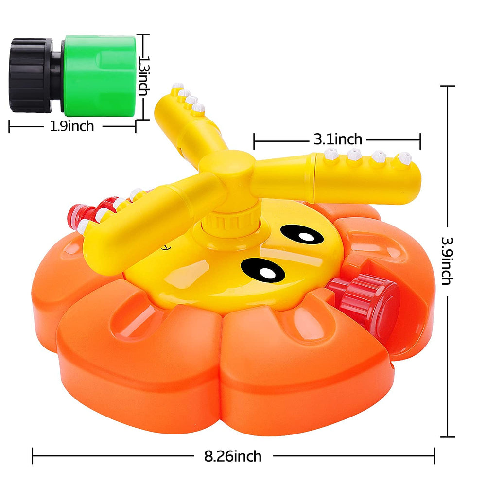 AugToy sprinkler includes extra hose connector for quick setup
