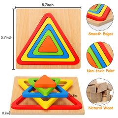 AugToy well-made wooden puzzles with smooth edges engage little hands safely.