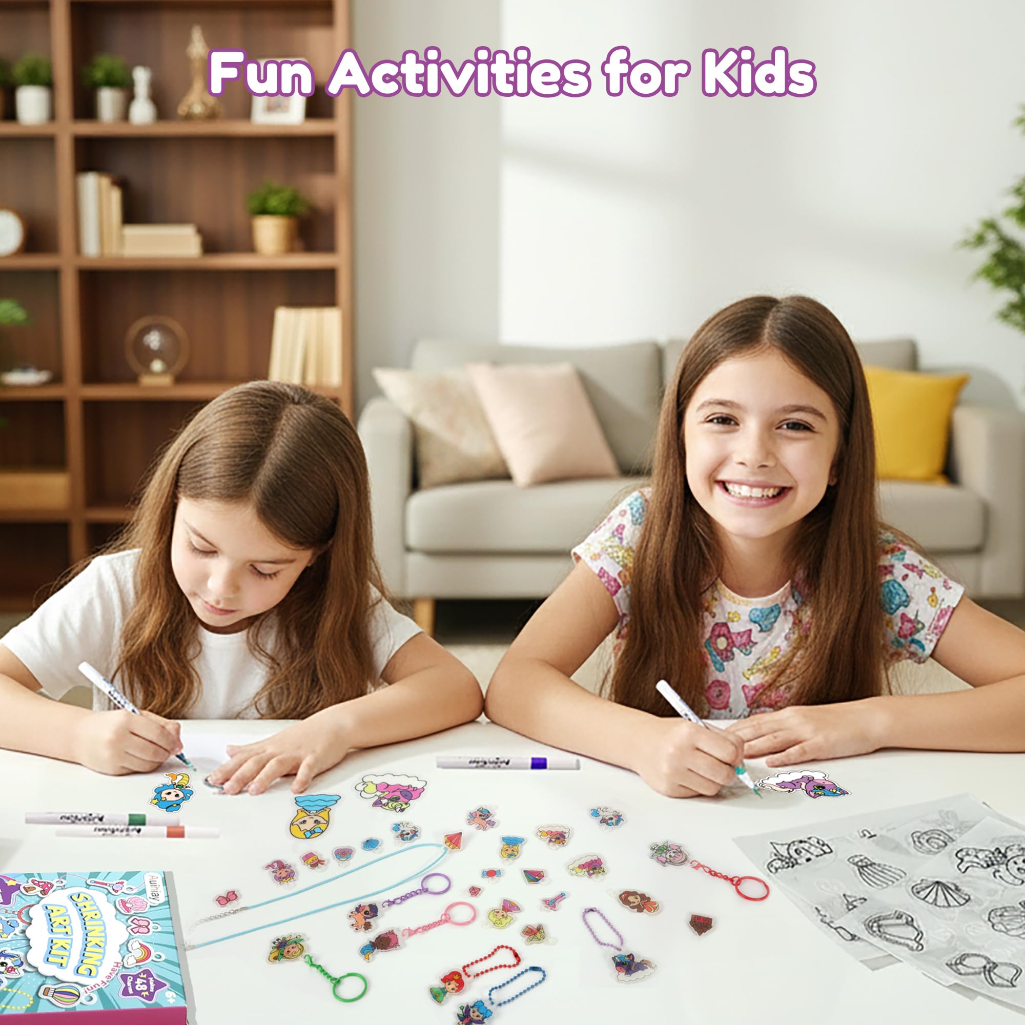 Auihiay 48 cartoon stickers for decorating charms.