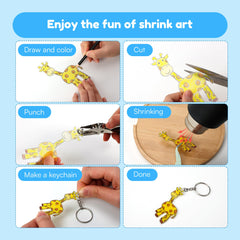 Auihiay shrink plastic kit butterfly clips and chains for charm crafts.