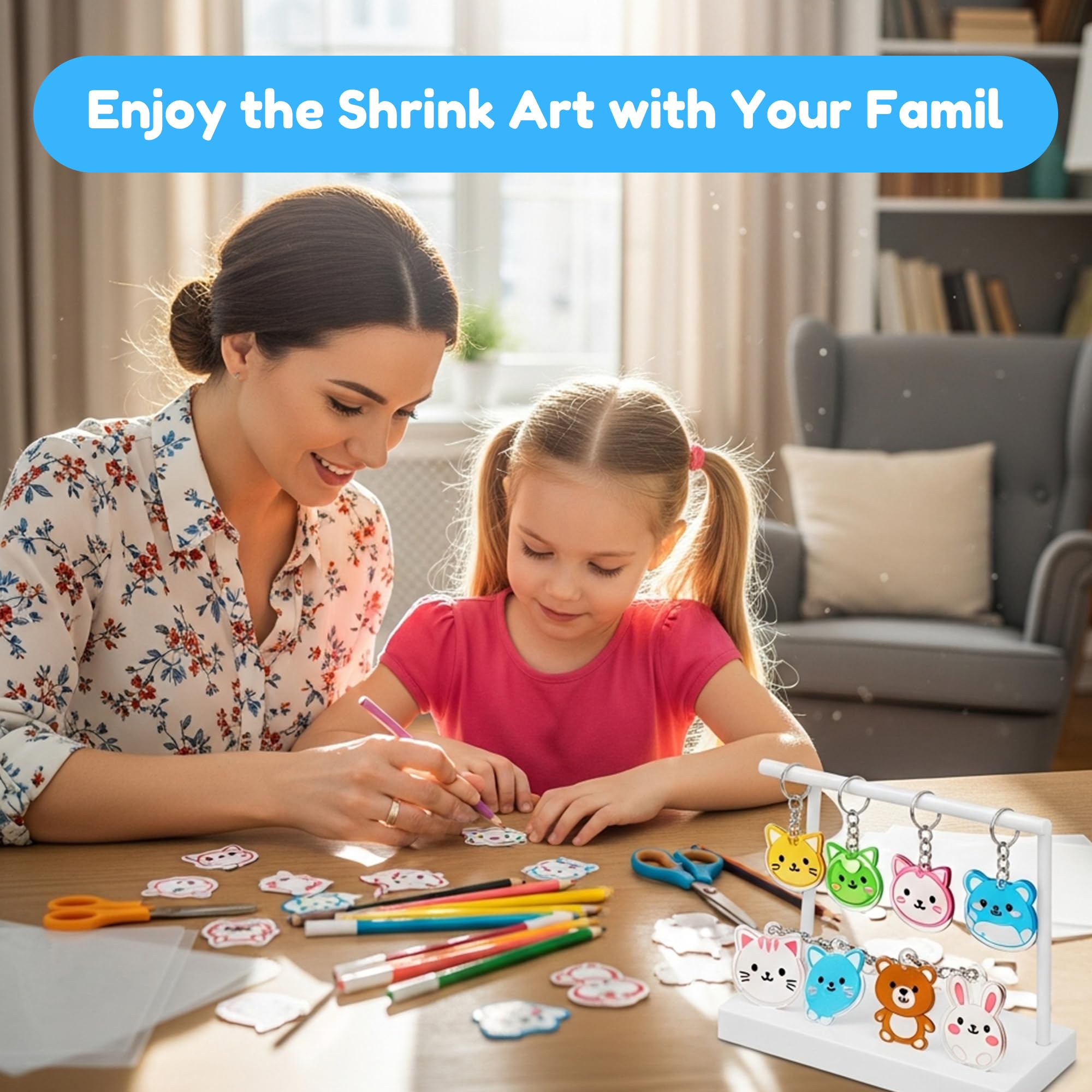 Auihiay shrink plastic kit color pencils for vibrant pre-shrink artwork.
