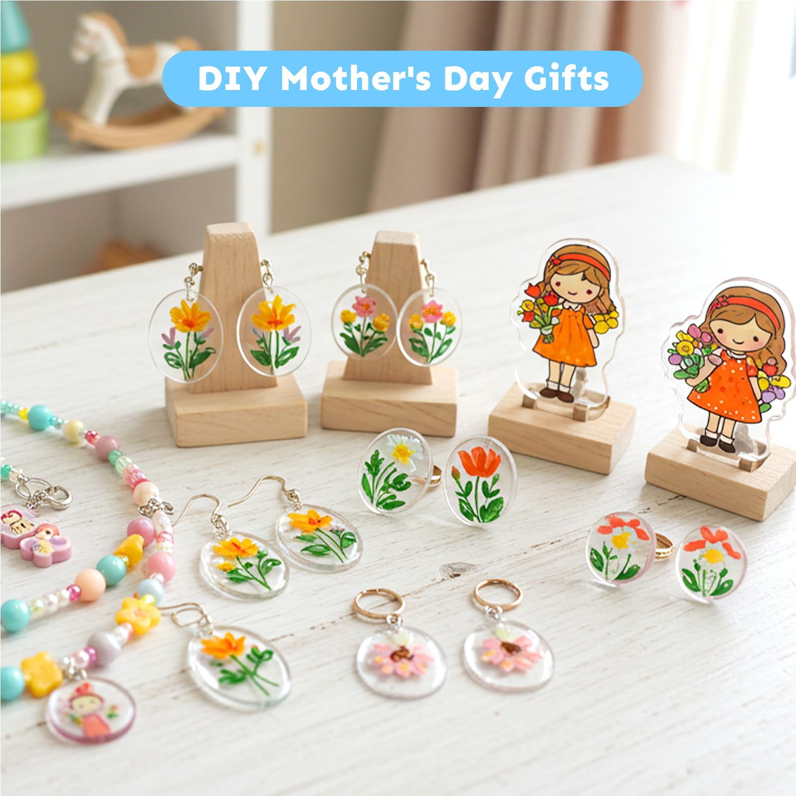Auihiay shrink plastic kit keychain accessories for quick DIY projects.