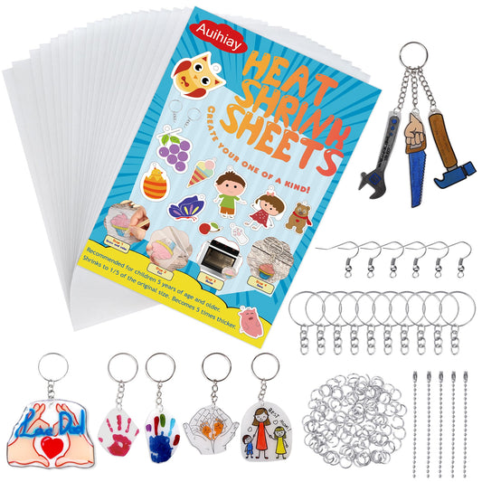 Auihiay shrink plastic sheet ready for DIY pendants and charms