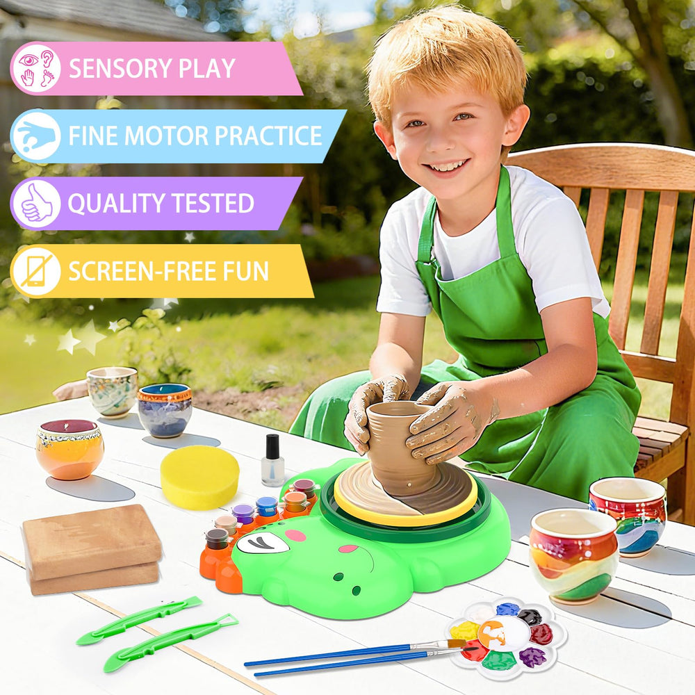 Aujazyble apron protects clothing during messy craft sessions.