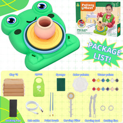 Aujazyble pottery wheel kids desk setup showing a neat learning station ideal for focused crafting.