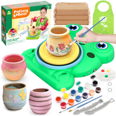Aujazyble pottery wheel for kids, front view, inviting creative play and skill building.