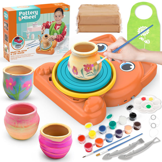 Aujazyble Kids Pottery Wheel kit cover for creative at-home sessions.