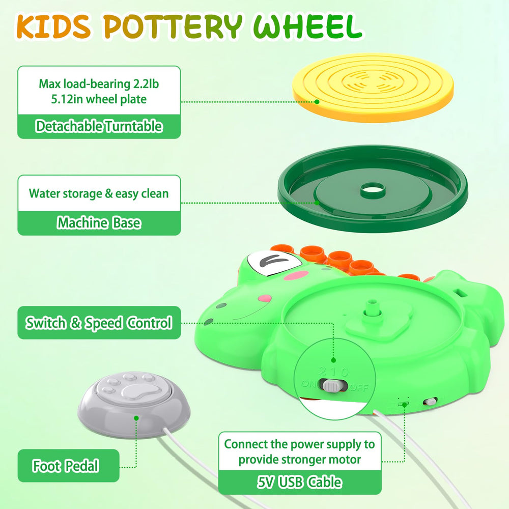 Aujazyble pottery wheel speed control offers safe, adjustable play.