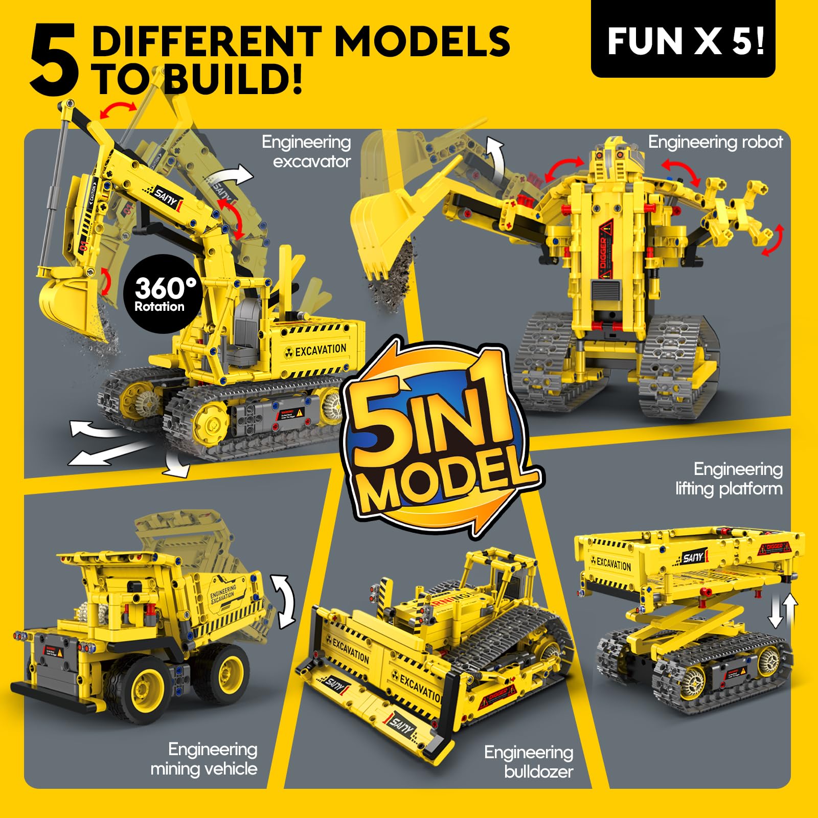 Aukfa robot-building-kit-assembly shows diverse models for hands-on STEM exploration.