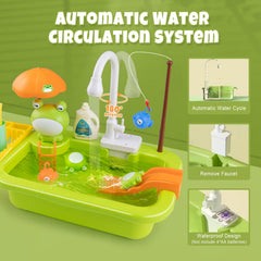 Aukful sink toy electric faucet with auto circulation fuels endless pretend cooking.