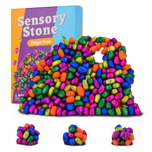 Aukit ferrite stones on a desk for focused sensory play.