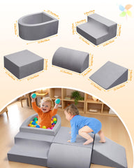 Auksay blocks with ball pit concept for gentle tactile exploration.