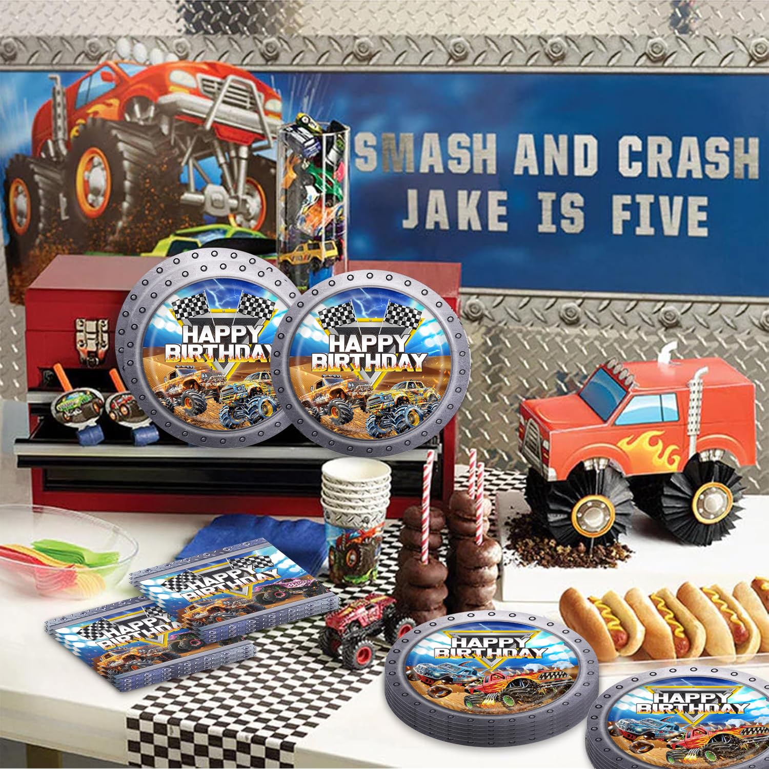 Aulecoo monster truck party scene for memorable event photos