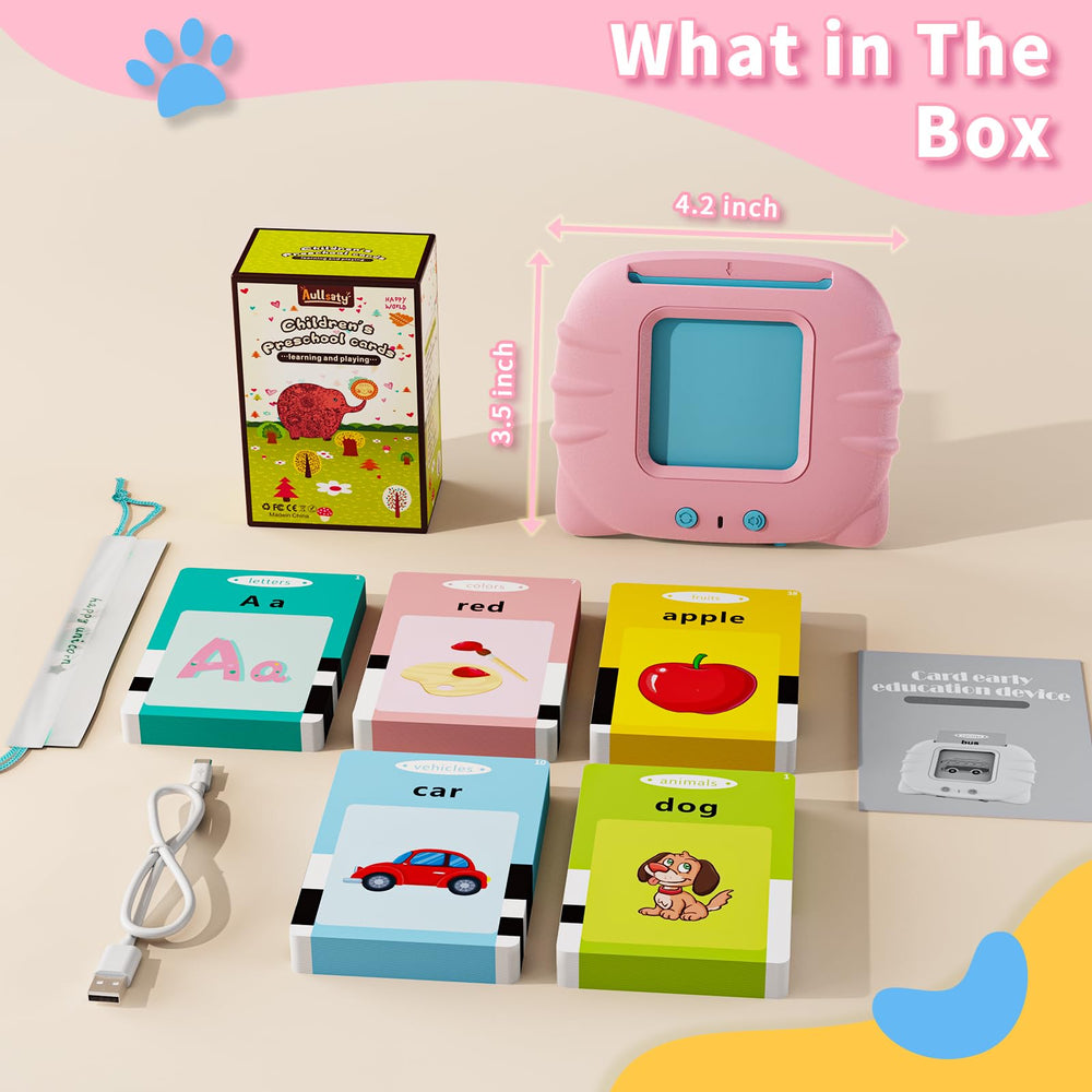 Aullsaty portable travel bag and cards for easy on-the-go learning.