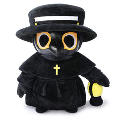 AULUDA plague doctor plush 14-inch figure, cozy cuddle companion for kids and adults.
