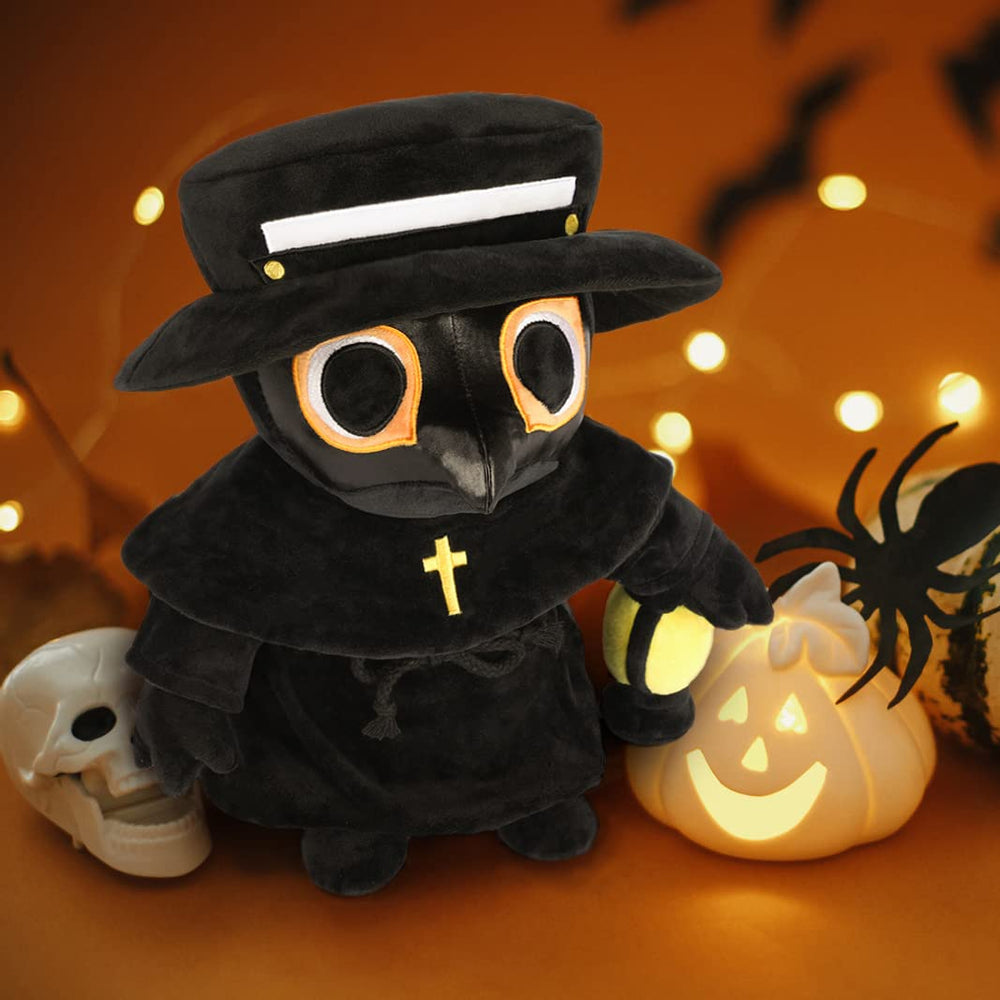 AULUDA plague doctor plush Halloween decor, whimsy for spooky celebrations.