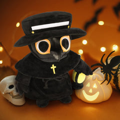 AULUDA plague doctor plush Halloween decor, whimsy for spooky celebrations.