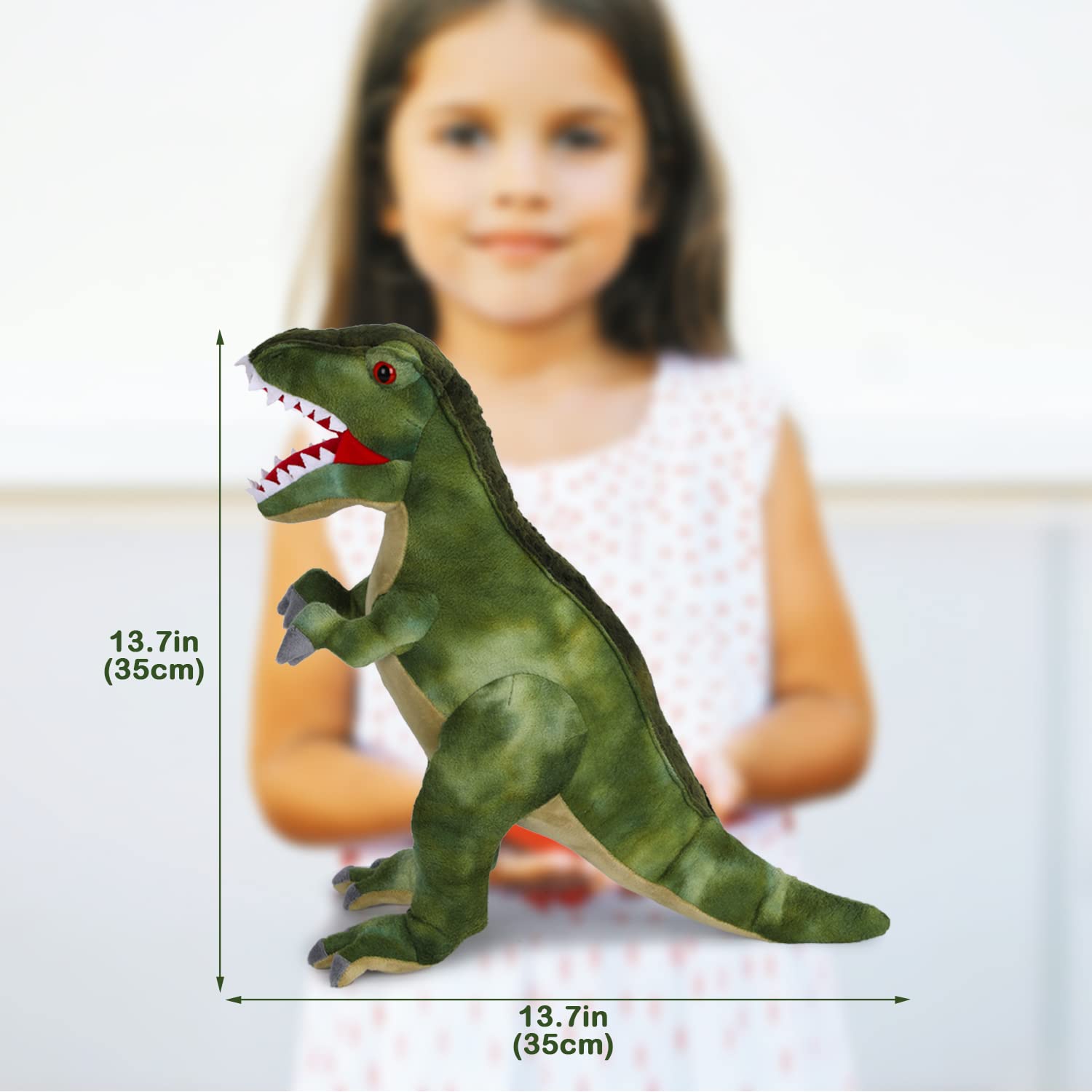 Auluda Tyrannosaurus Rex blue plush used for reading and storytelling comfort.