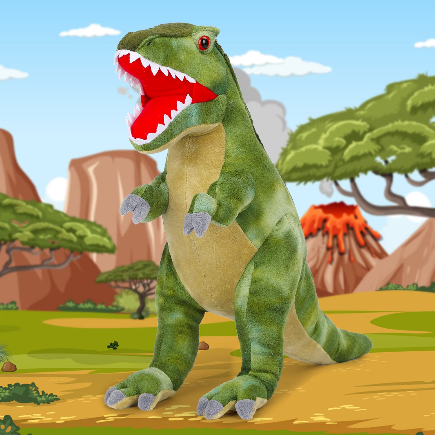 Auluda Tyrannosaurus Rex soft dino cushion for cozy lounging.