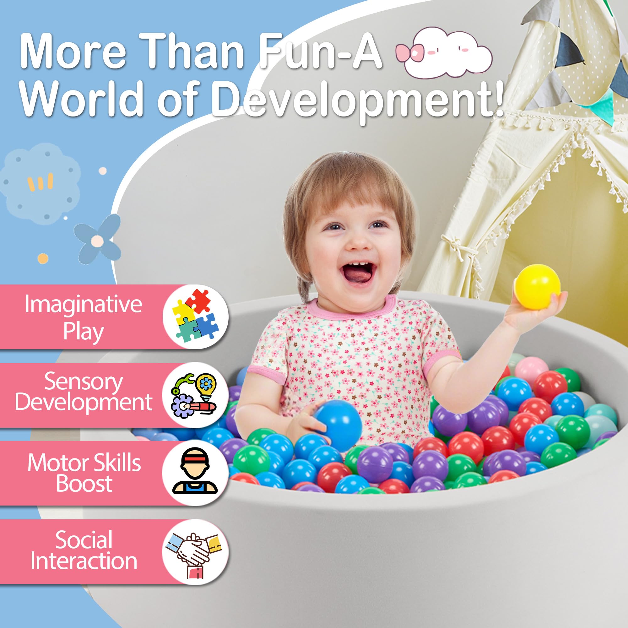 Aunekiv ball pit CPC-certified quality ensures a trusted gift for children.