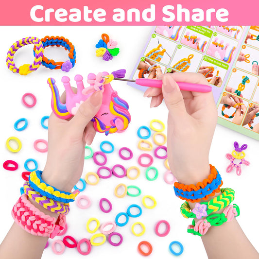 Auney 1000-plus colorful loops for durable, vibrant bracelet crafts.