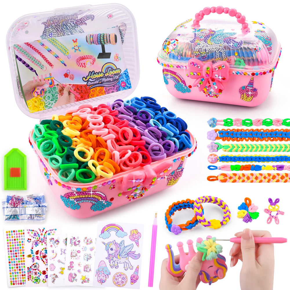 Auney bracelet kit with unicorn stickers for creative gift-giving.