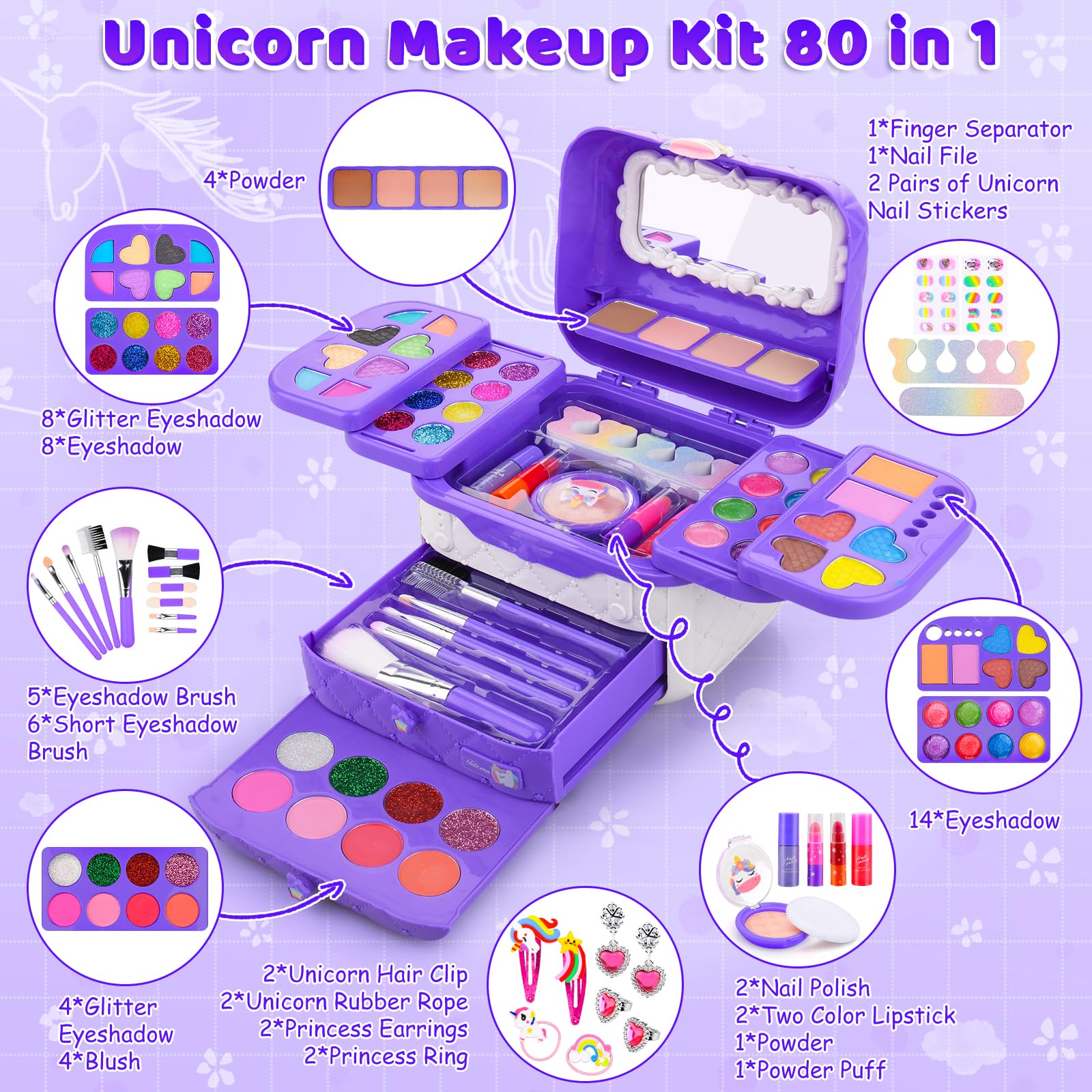 Auney glitter eyeshadow set in 12 colors for sparkly eye looks