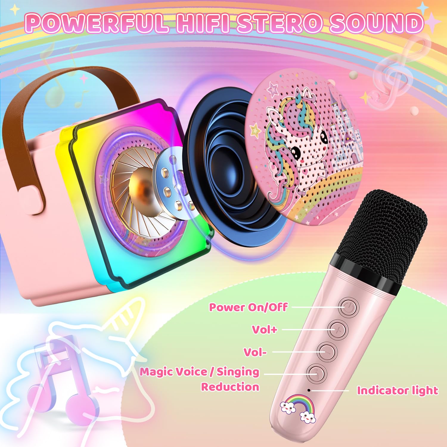 Auney voice-change effects let kids play pretend singers.