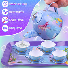 Auney Mermaid Tea Set serving tray focus for organized serving during play