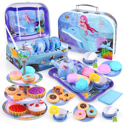 Auney Mermaid Tea Set teapot focus for lifelike pouring play and imaginative tea moments