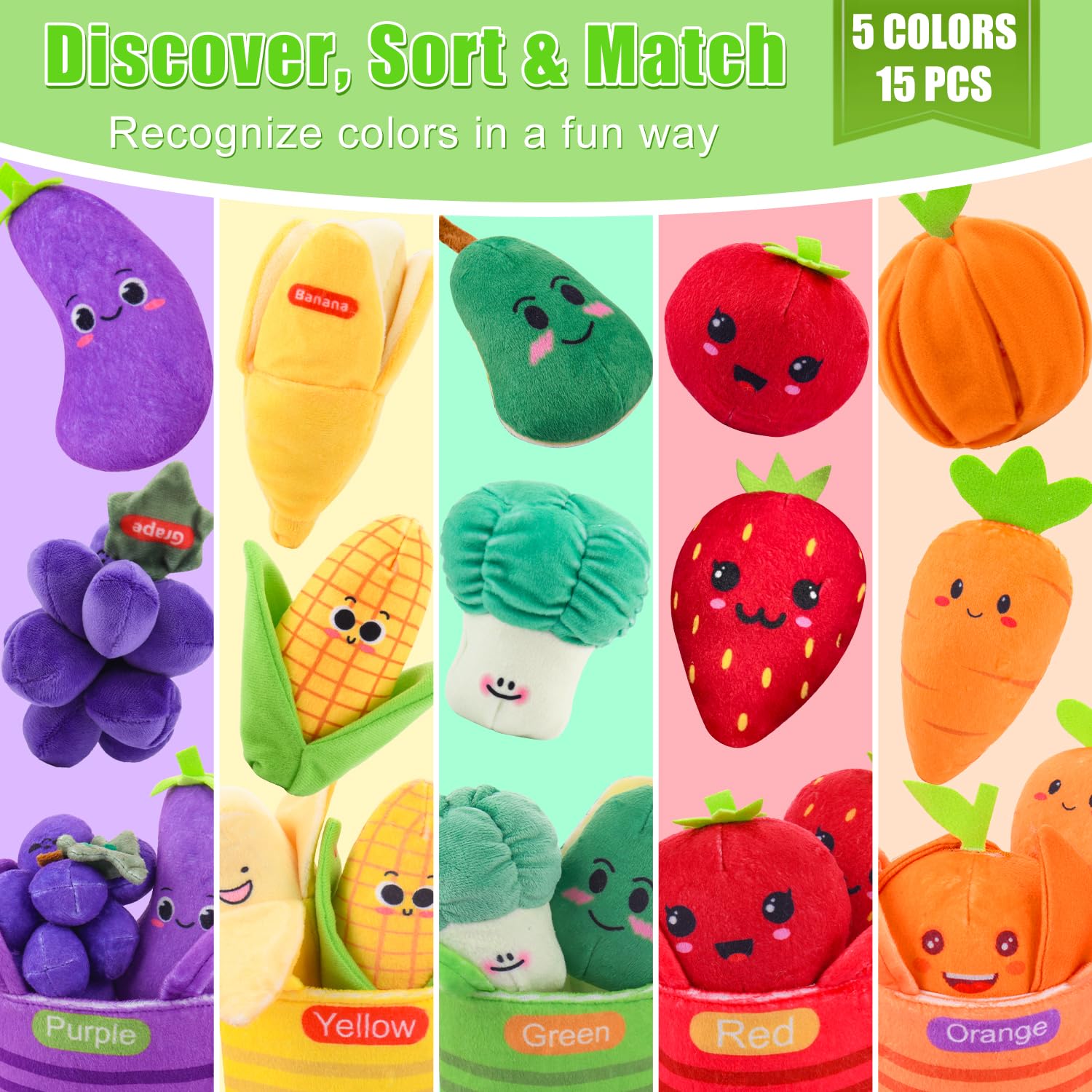 Auney soft fabric baby toys durable and safe for little hands.