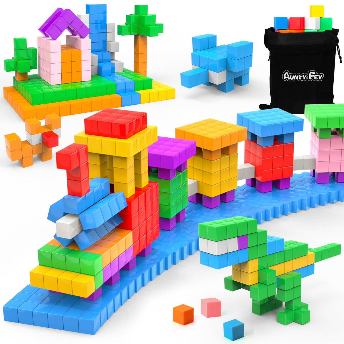 AuntyFey 32-piece blocks for open-ended play and creativity.