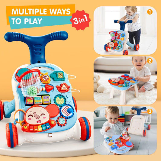 AuntyFey 3-in-1 push walker with detachable table enables versatile play