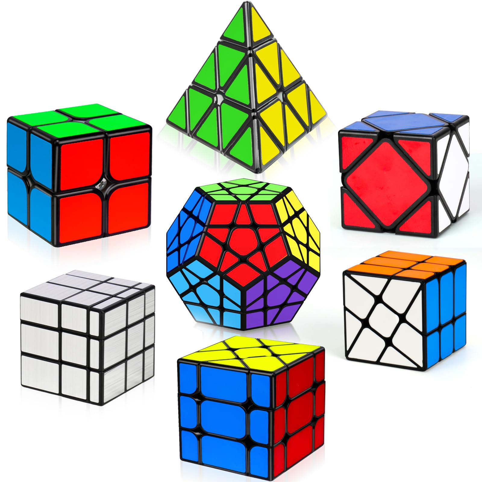 AuntyFey 7 Pack 2x2 speed cube for fast solves and smooth turning