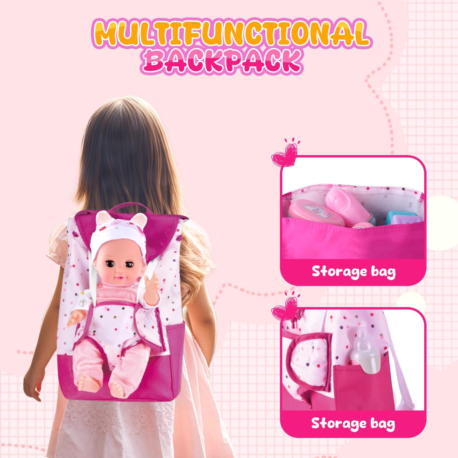 AuntyFey Baby Doll diapers and potty promotes caregiving routines through play
